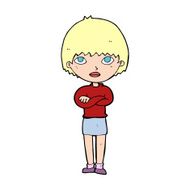 cartoon woman with crossed arms N57