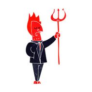 Cartoon Devil With Pitchfork N34