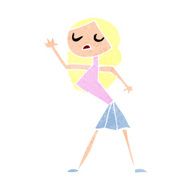 cartoon woman dancing N38