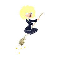 cartoon witch riding broomstick N24