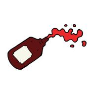 cartoon squirting blood bottle N2