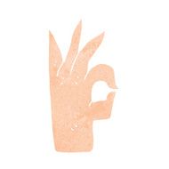 cartoon okay hand gesture N23