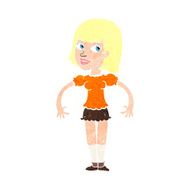 cartoon woman shrugging shoulders N577
