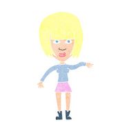 cartoon woman waving away N13