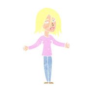 cartoon woman shrugging shoulders N578