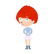 cartoon nervous woman N44