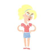 cartoon woman with hands on hips N272
