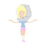 cartoon woman wearing space helmet N23