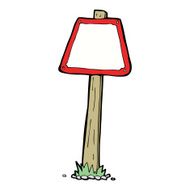 cartoon road sign N28