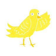 cartoon waving bird N23