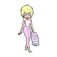 cartoon woman going to bed N11