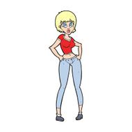 cartoon pretty woman N336