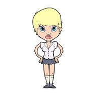cartoon annoyed girl N31