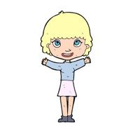 Cartoon Woman Waving N407
