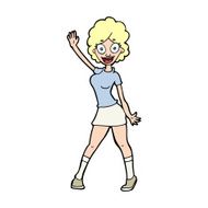 cartoon woman dancing N39