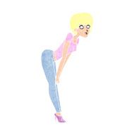 cartoon woman looking at something N13