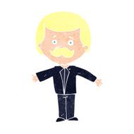 cartoon mustache man with open arms N11