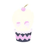 spooky skull cupcake cartoon N12