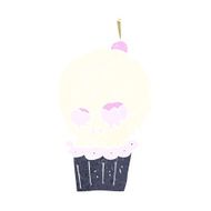 cartoon spooky skull cupcake N12