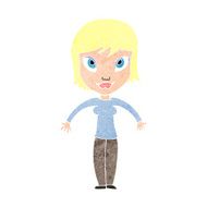 cartoon woman shrugging shoulders N582