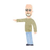 cartoon old man gesturing Get Out! N12