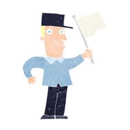 cartoon man waving flag N17
