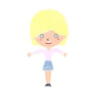 cartoon excited woman N164