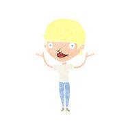 cartoon woman holding arms in air N13