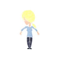 cartoon woman shrugging shoulders N583