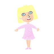 cartoon happy woman in dress N34
