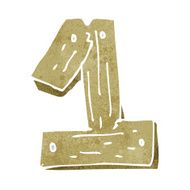 cartoon wooden number one N8