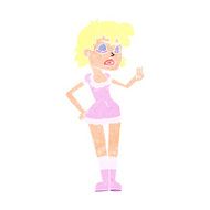cartoon woman making dismissive gesture N23