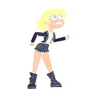 cartoon angry biker girl N13