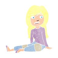 cartoon girl sitting on floor N11