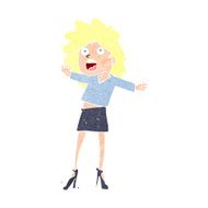 cartoon woman having trouble walking in heels N11