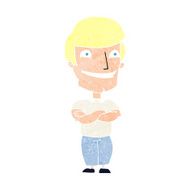 cartoon grinning man N109