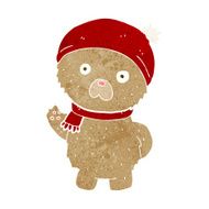 cartoon teddy bear in winter hat and scarf N6