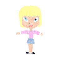 cartoon woman with outstretched arms N13