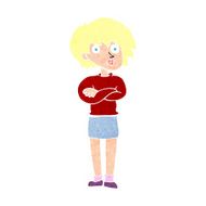 cartoon woman wit crossed arms N12