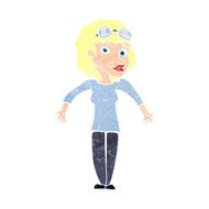 cartoon woman wearing goggles N12