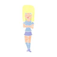 cartoon girl with crossed arms N13