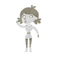 cartoon robot woman waving N21