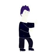 cartoon vampire waving hands N13