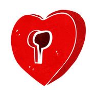 cartoon heart with keyhole N30