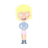 cartoon excited woman N165