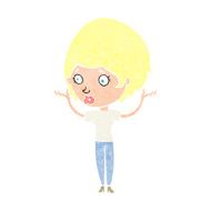 cartoon woman raising hands in air N22