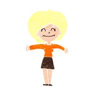 cartoon woman giving thumbs up sign N13