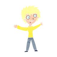 cartoon excited woman N166