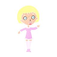 cartoon waving woman N166