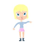 cartoon woman waving hand N12